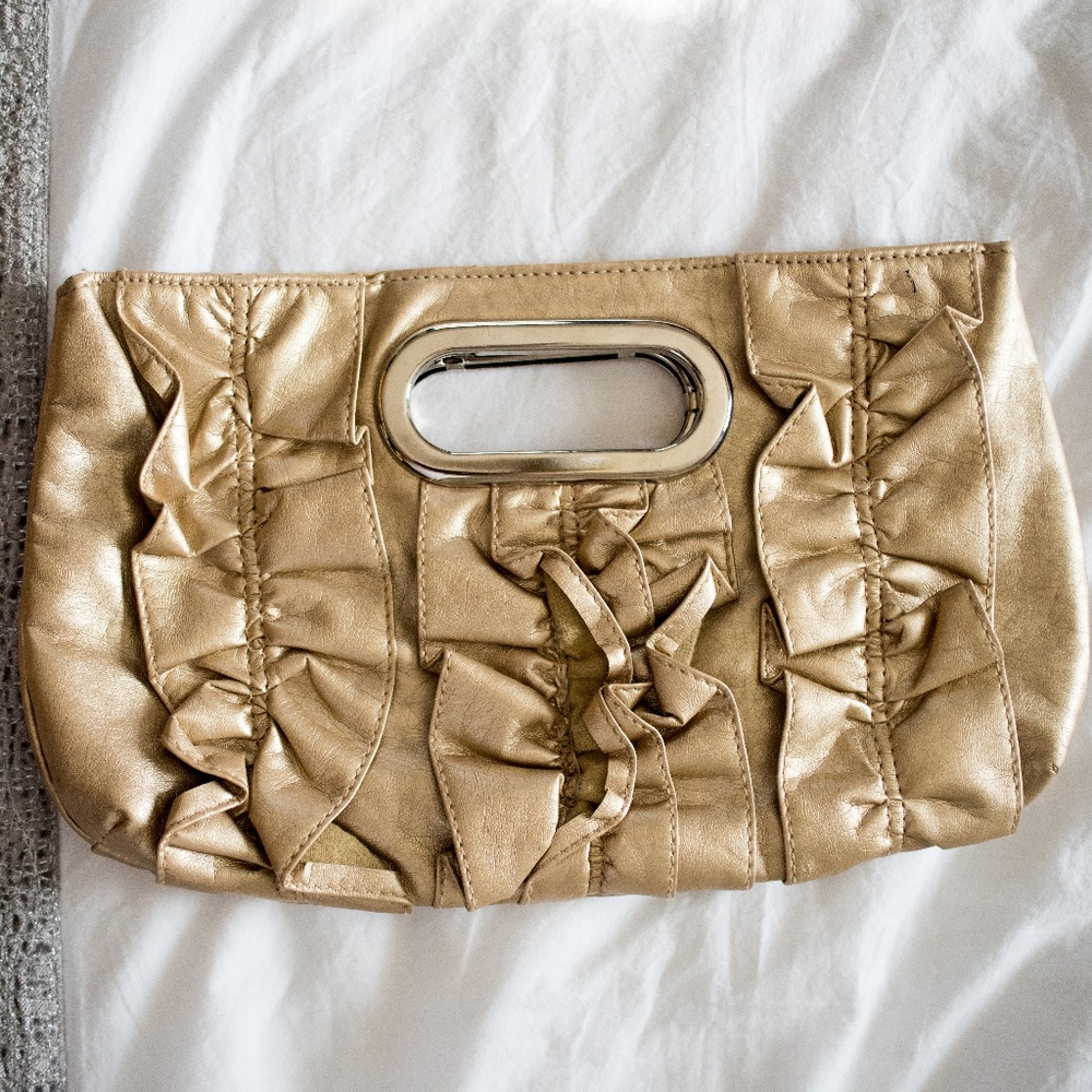 Chateau Metallic Gold Clutch